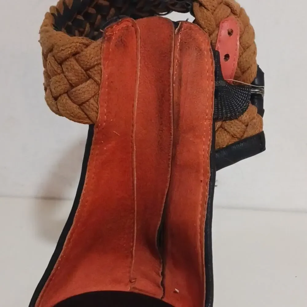 Via Spiga Wenda braided leather flat sandals sz 8.5